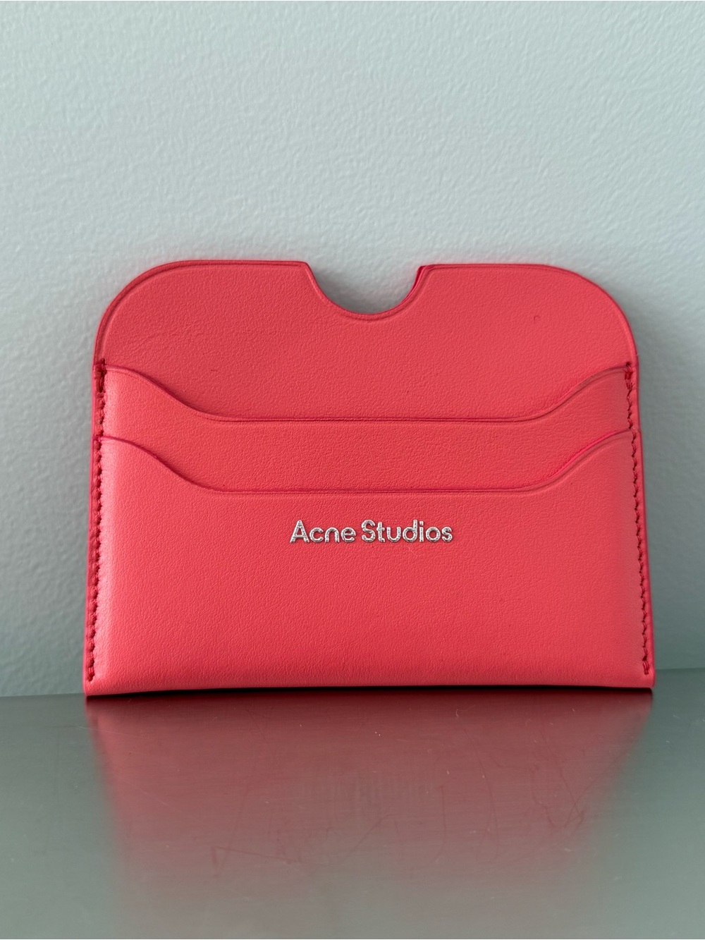 Acne Studios Coral Pink Leather Card Case
